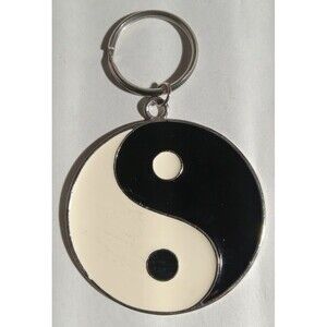 Pewter Key Ring Religious Yin Yang Symbol